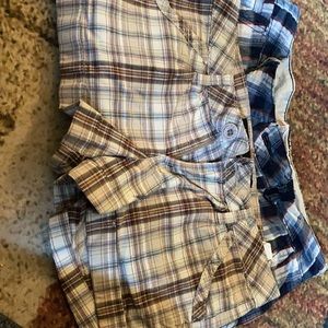 Brown plaid shorts